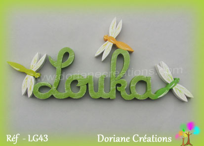 lettres bois louka avec libellules