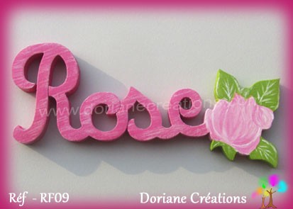 Prénom bois Rose rose