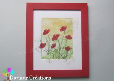 Cadre rouge coquelicots - 30x36cm