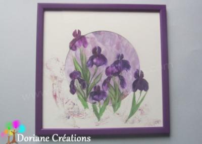 Cadre violet iris - 32,5x32,5cm