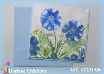 carte fleurs bleues