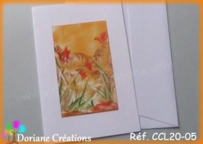 carte paysage fleurs orangées 10x15