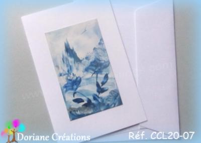 carte paysage et roses bleues 10x15