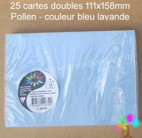 Gamme pollen de clairefontaine carte double 111x158mm bleu lavande