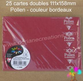 25 Cartes doubles Pollen 111X158, couleur bordeaux