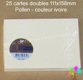 25 Cartes doubles Pollen 111X158, couleur ivoire