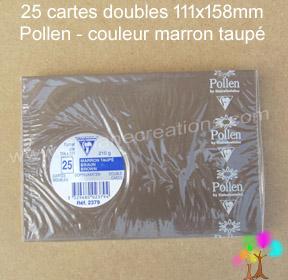 25 Cartes doubles Pollen 111X158, couleur marron taupé