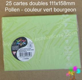 25 Cartes doubles Pollen 111X158, couleur vert bourgeon