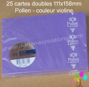 25 Cartes doubles Pollen 111X158, couleur violine