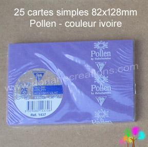 25 Cartes simples Pollen 82X128, couleur violine