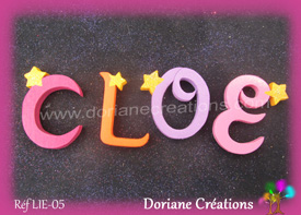 Lettres bois etoiles prenom cloe