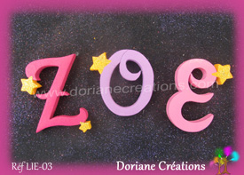 Lettres bois etoiles prenom zoe 1