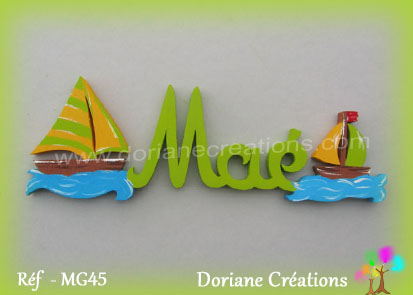 Lettres bois mae bateaux