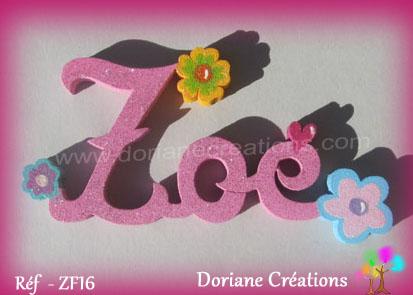 Lettres bois zoe deco fleurs