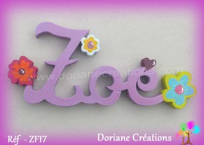 Lettres en bois zoe deco fleurs