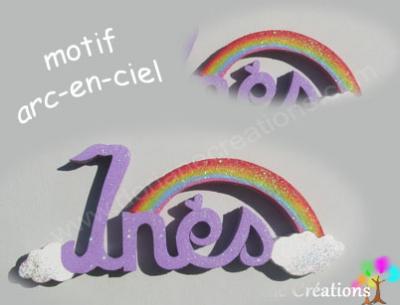 26- Motif arc-en-ciel pour prénom en bois