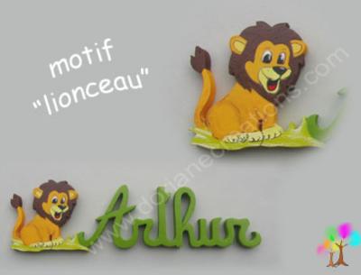 12 - Motif prénom en bois lionceau