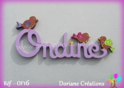 Prénom lettres en bois Ondine