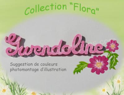 10 lettres- PRENOM EN BOIS DECO FLEURS