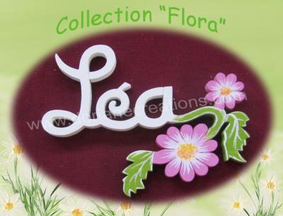 03 lettres - PRENOM EN BOIS DECO FLEURS