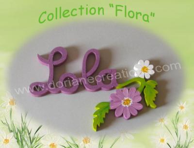 04 lettres - PRENOM EN BOIS DECO FLEURS