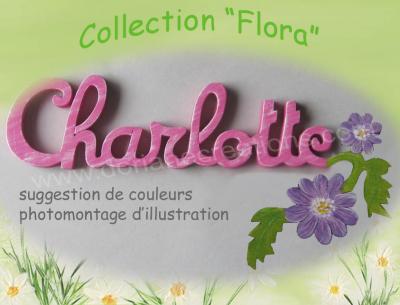 09 lettres- PRENOM EN BOIS DECO FLEURS