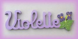 Plaque de porte prenom lettres bois violettes