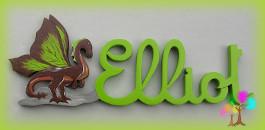 Plaque de porte prenom lettres en bois dragon