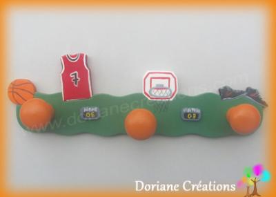 Portemanteau en bois thème Basket-Ball