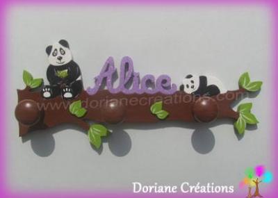 00 Portemanteau pandas sur branche avec prénom Alice