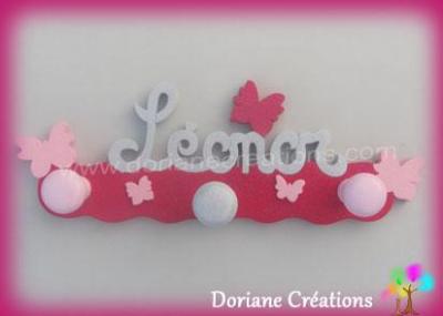 Porte manteau papillons prenom leonor