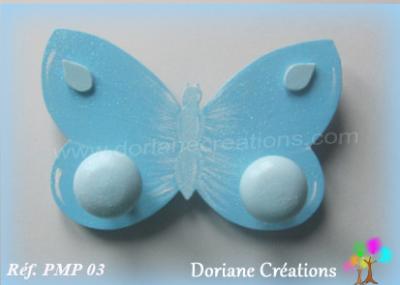 11 Portemanteau bleu papillon solo