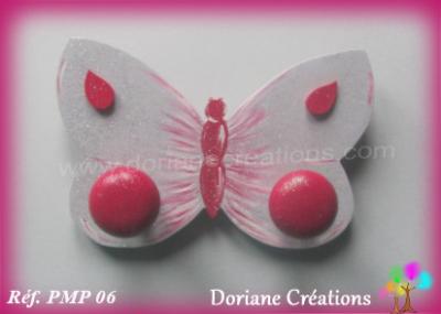 14 Portemanteau gris et framboise papillon solo