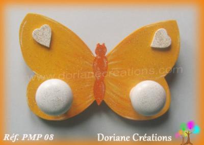 16 Portemanteau jaune papillon solo