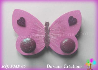 26 Portemanteau parme papillon solo