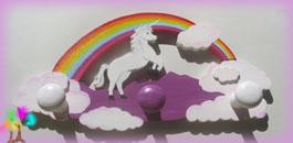 Portemanteau enfant prenombois licorne arc en ciel