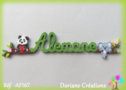 Prenom bois alexane panda et koala