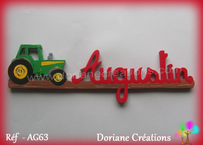 Prenom bois augustin decor tracteur