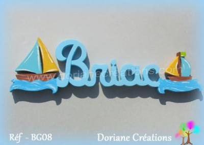 Prénom lettres en bois Briac