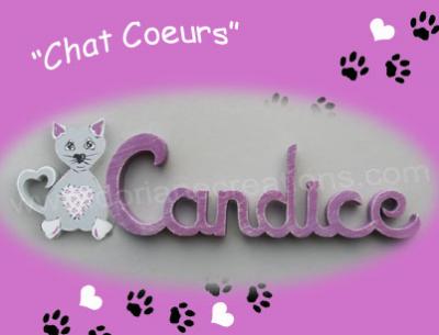 07 lettres – prénom en bois chat