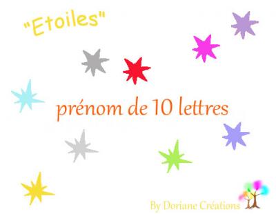 10 Lettres - prénom en bois avec étoiles