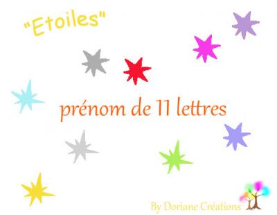 11 Lettres - prénom en bois avec étoiles