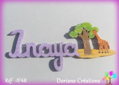 Prénom lettres en bois Inaya