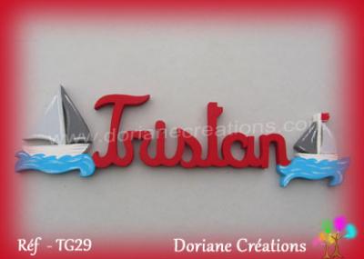 Prénom lettres en bois Tristan