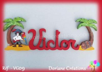Prénom lettres en bois Victor