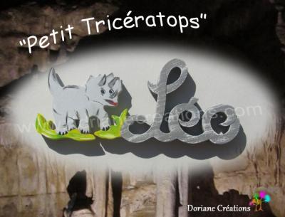 03 Lettres Prénom en bois Tricératops