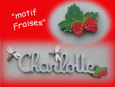 04 - Motif fraises pour prénom bois