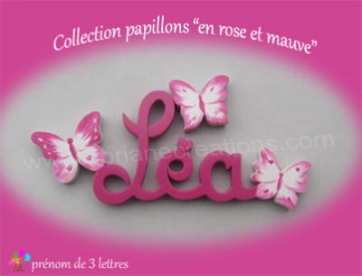 03 Lettres -prénom en bois papillons