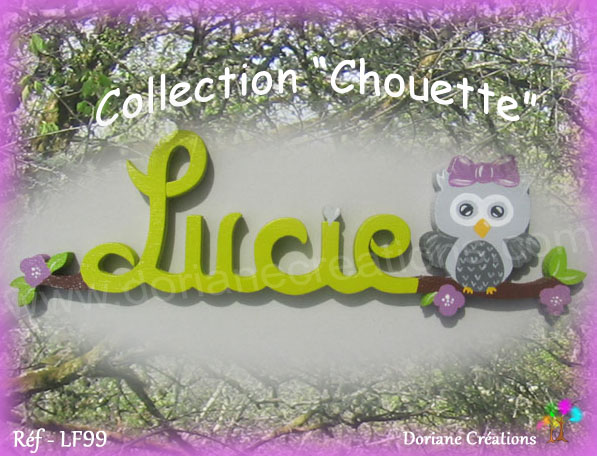 Prenom en bois chouette 5l