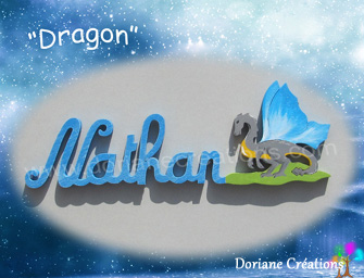 Prenom en bois dragon 6 l